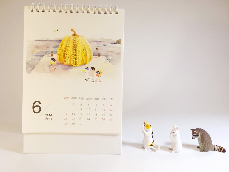 2020 yellow nose whine calendar calendar together - ปฏิทิน - กระดาษ ขาว