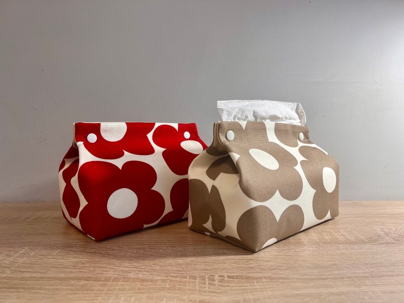 [In Stock] Nordic Geometric Large Flower Toilet Paper Storage Set, 2 Color Flowers, About 13 Centimeters - กล่องทิชชู่ - ผ้าฝ้าย/ผ้าลินิน 