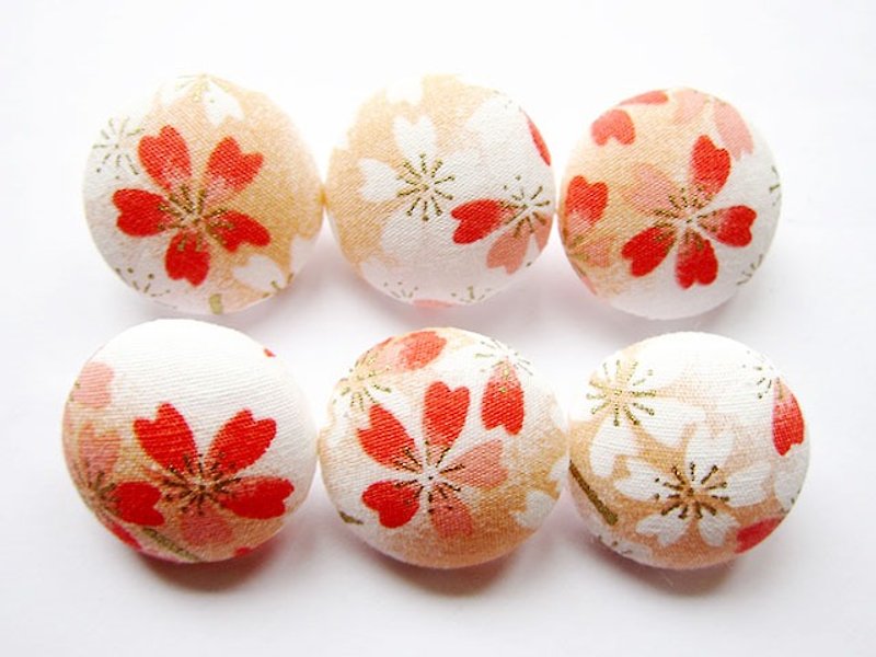 Cloth button button knitting sewing handmade material pink cherry blossom button DIY material - Knitting, Embroidery, Felted Wool & Sewing - Paper Pink