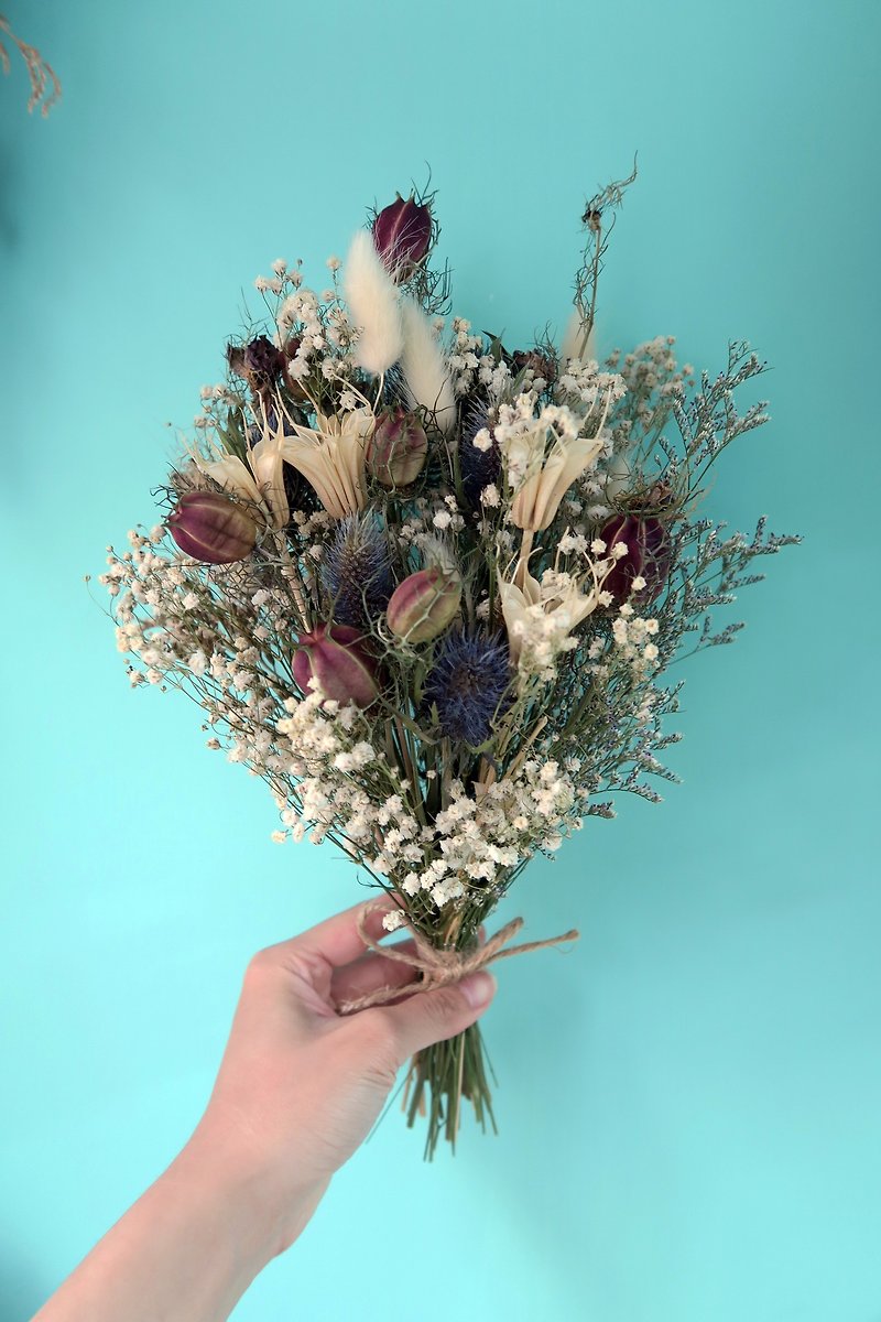 Diffuse bouquet, dry flowers, no withered flowers, graduation bouquet anniversary - ช่อดอกไม้แห้ง - พืช/ดอกไม้ หลากหลายสี