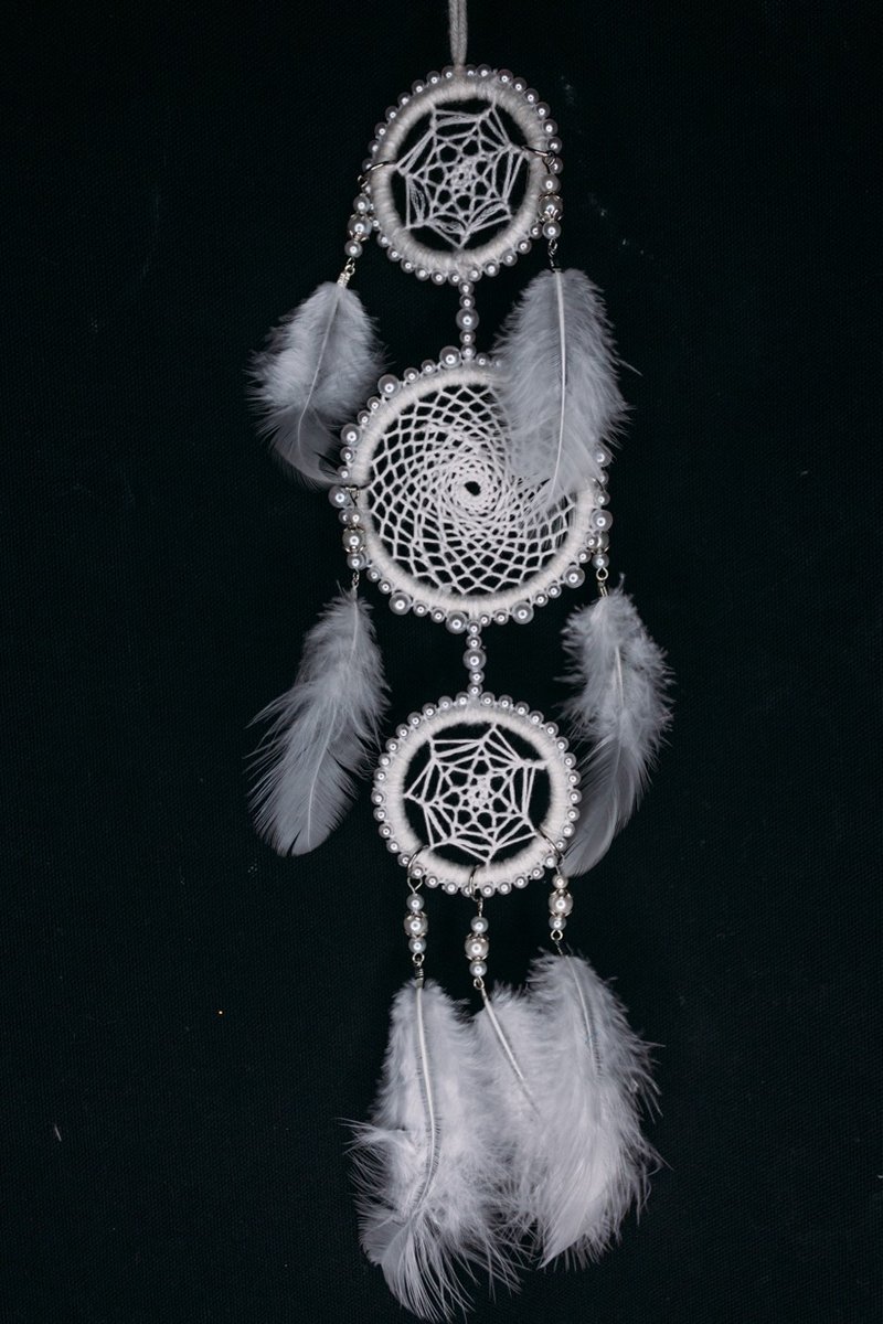 Handmade Dreamcatcher - 【White Pearl】 - Items for Display - Other Materials White