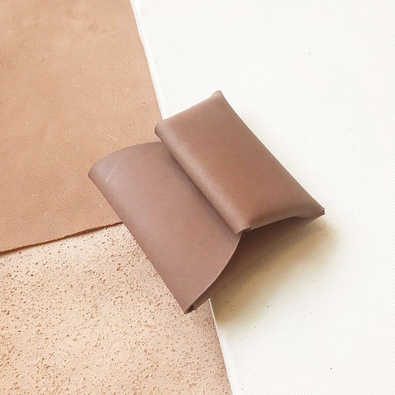 Envelope Coin Purse_Dark Brown - Wallets - Genuine Leather Brown