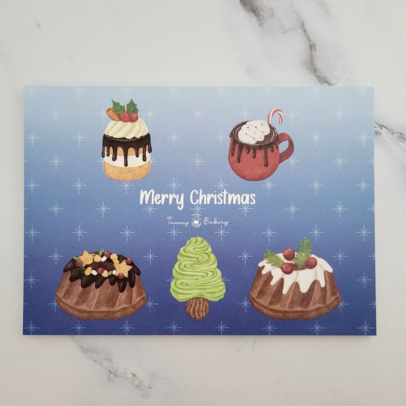 手描きポストカード クリスマスカード | 図鑑 万能カード 誕生日カード 食べ物 スイーツ イラスト フルーツ - はがき・メッセージカード - 紙 多色