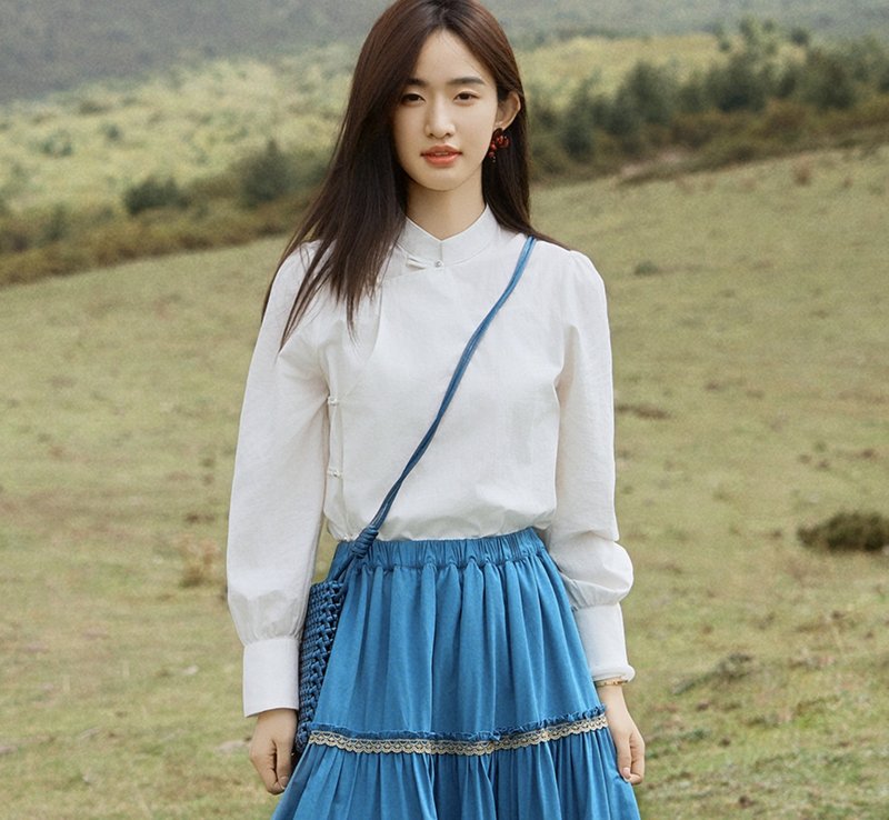 【澄空境】 新中式復古藏服/斜襟改良雙色茶服 - 女上衣/長袖上衣 - 其他材質 多色