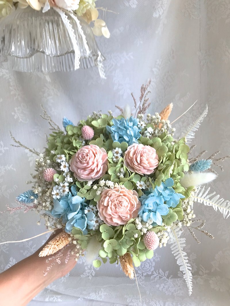 Masako 粉藍綠夢幻系  綠繡球  新娘捧花 限量  - 植物/盆栽/盆景 - 植物．花 