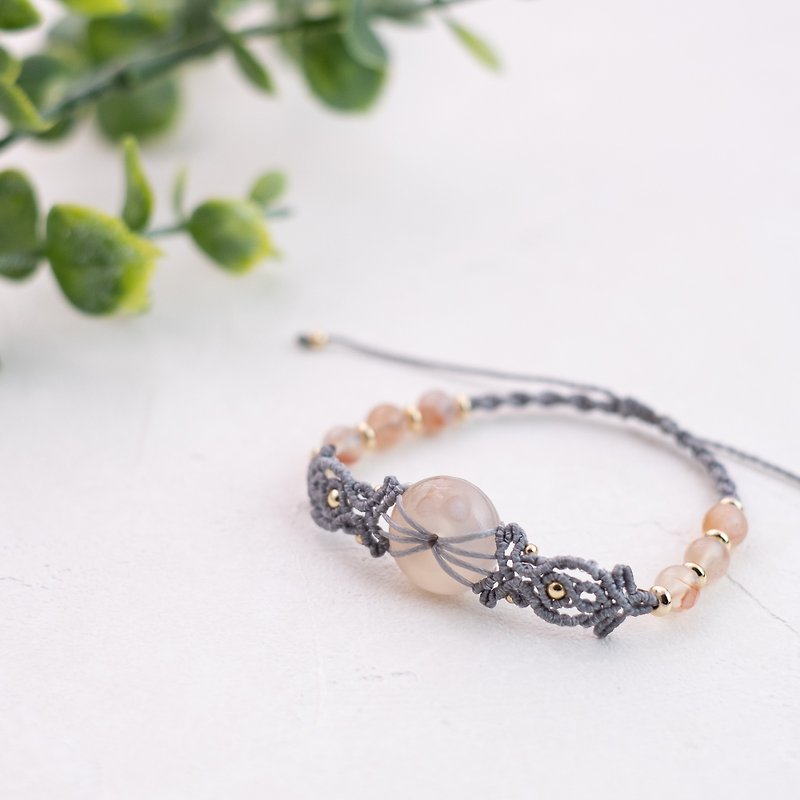 Flower Agate Peace Buckle bracelet - Bracelets - Jade 