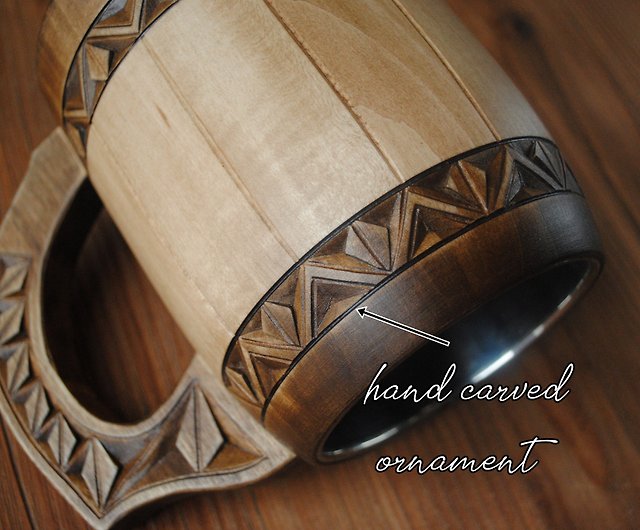 Hand Carved Wooden Ring