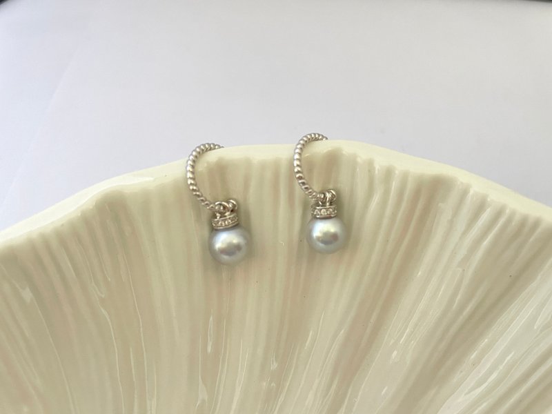 多戴 真多麻 天然海水珍珠 純銀耳環耳針 - 耳環/耳夾/耳骨夾 - 珍珠 透明