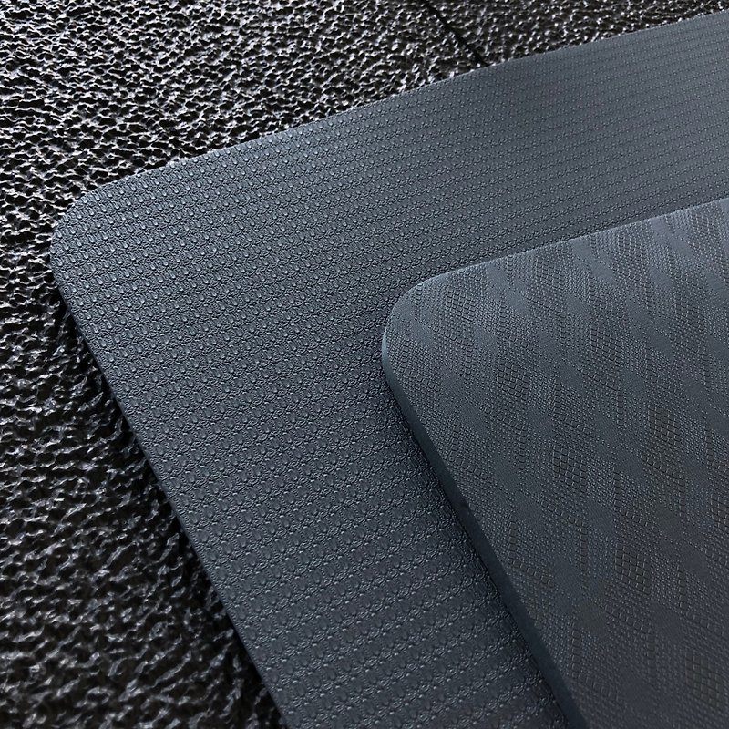 QMAT MIT dark blue gray yoga mat fitness exercise mat core training mat exercise mat POE rebound anti-slip - เสื่อโยคะ - วัสดุอีโค สีน้ำเงิน