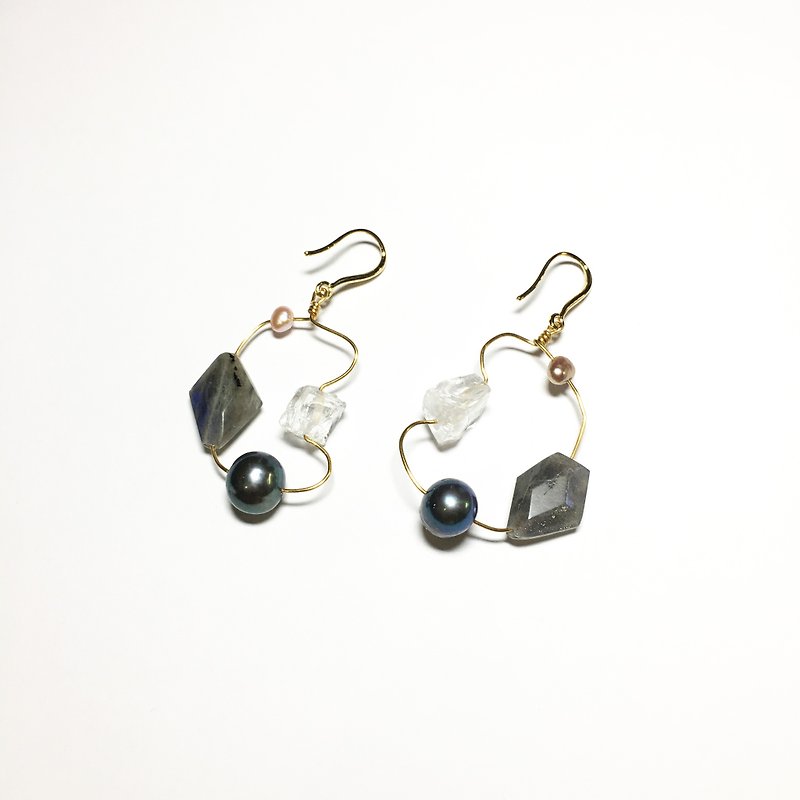 Floating Gem Earrings - Magic Stone Settlement - Earrings & Clip-ons - Gemstone Transparent