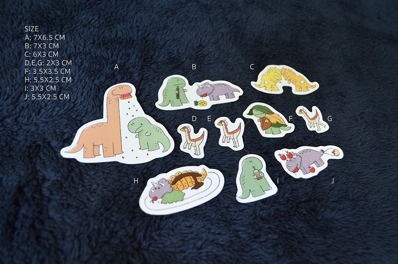 Rawr Stickers (10 pieces/pack) - 貼紙 - 防水材質 多色