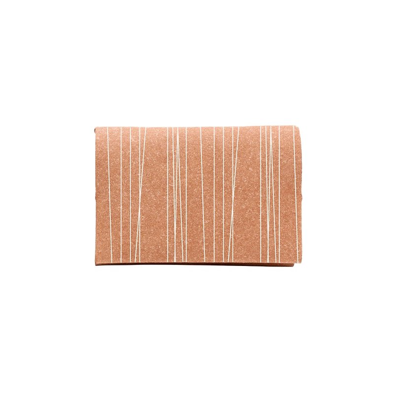 Coin case with card-holder【Brown x White Stripe Pattern】 - อื่นๆ - หนังแท้ สีนำ้ตาล