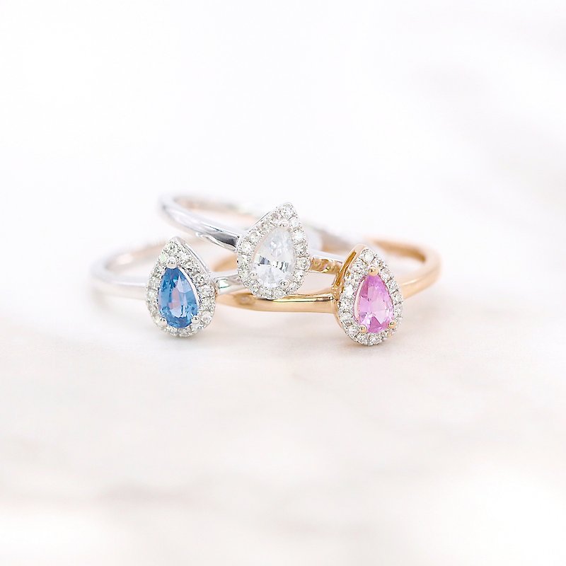 The noble and elegant Adela | 18K gold diamond ring (customizable) - แหวนทั่วไป - เพชร หลากหลายสี