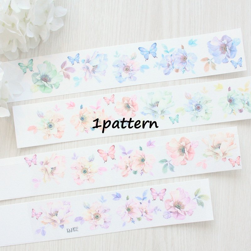 Masking tape_flower_ rainbow flower 1pattern - 貼紙 - 塑膠 