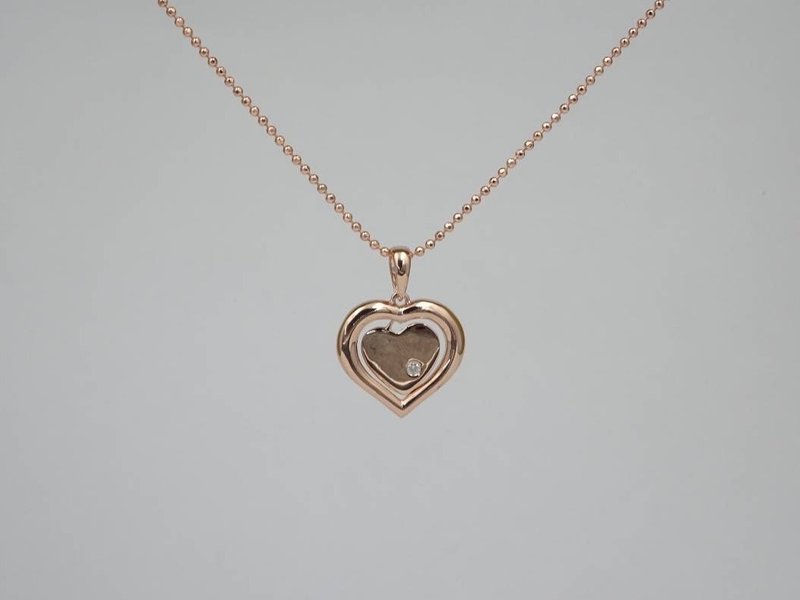 Peninsula 玫光之心 天然鑽石 18K玫瑰金項鍊【美麗華專櫃】 - 項鍊 - 鑽石 金色