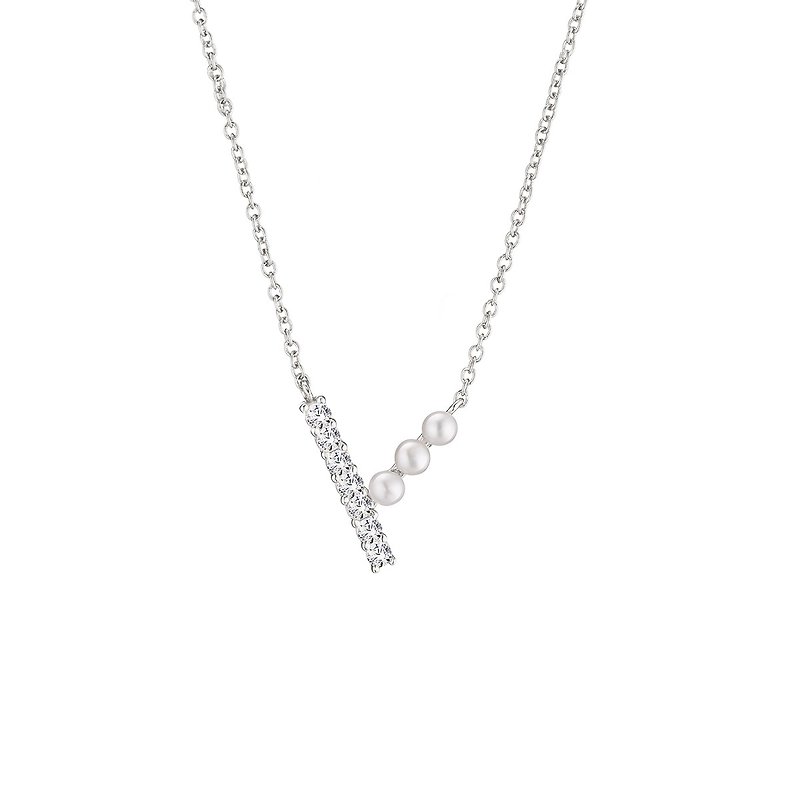 Sweet and Delightful Full Diamond Beads 925 Sterling Silver Women's Necklace - สร้อยคอ - เงินแท้ สีเงิน