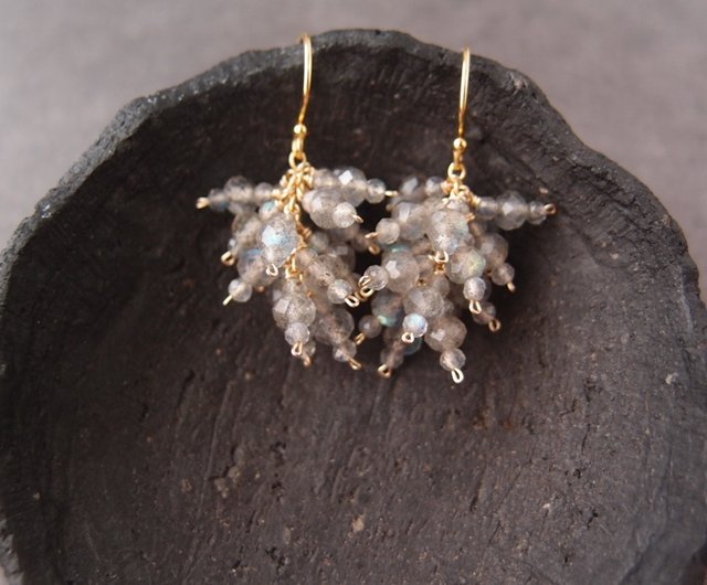 【再入荷】 K14gf】Labradorite Earrings ラブラドライト フリンジピアス アクセサリー