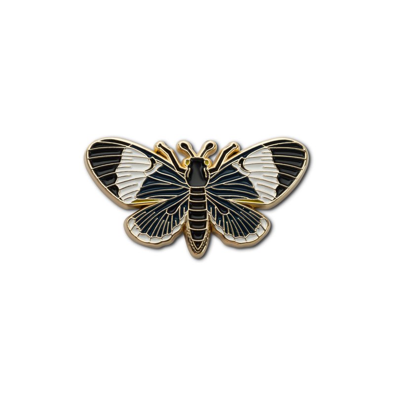 Enamel Pin Night Moth - 徽章/別針 - 琺瑯 黑色