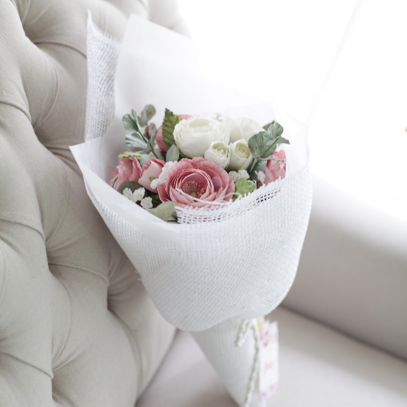 VB204：バレンタインデーのための花の花束。特別な人への贈り物ピンクと白の色合いで - 木工/竹細工/ペーパークラフト - 紙 ピンク