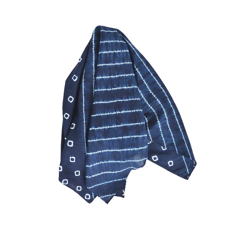 Blue Dyed Square Scarf-Sunshine Dust-Fair Trade - Handkerchiefs & Pocket Squares - Cotton & Hemp Blue