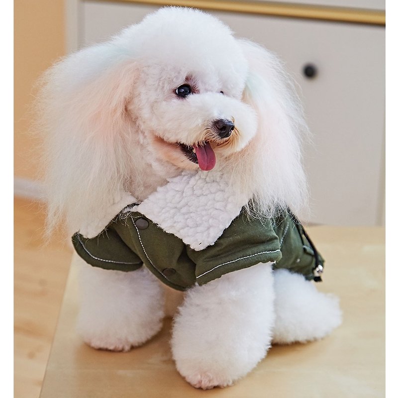Pet clothes handsome army jacket - Clothing & Accessories - Cotton & Hemp Green