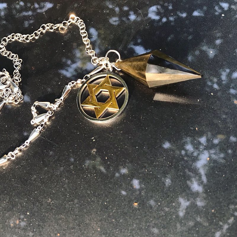 [Lost and find] natural stone ochre star spirit necklace - Necklaces - Gemstone Gold
