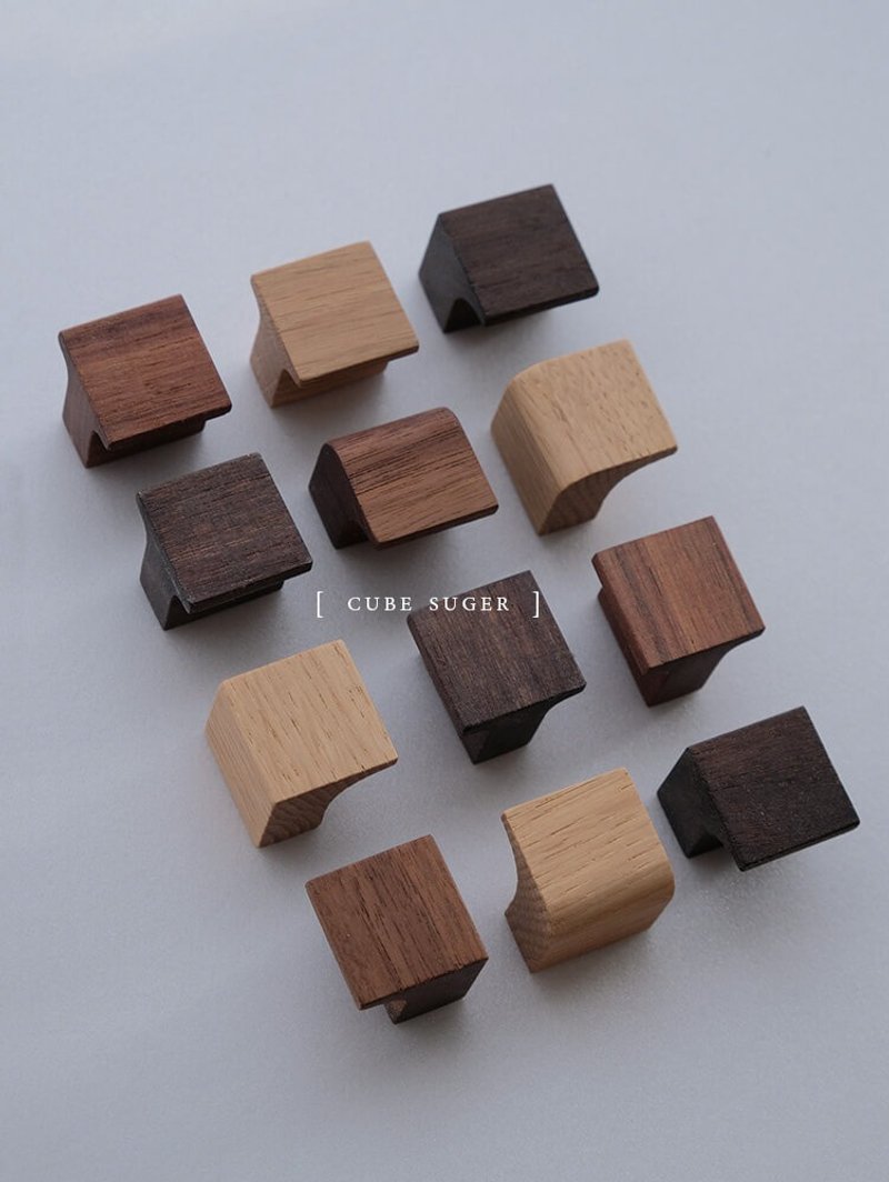 Sugar Cube Single Solid Wood Handle MA MAr MT 25 30 | Orders close every Friday, shipping within two weeks. - ของวางตกแต่ง - ไม้ สีนำ้ตาล