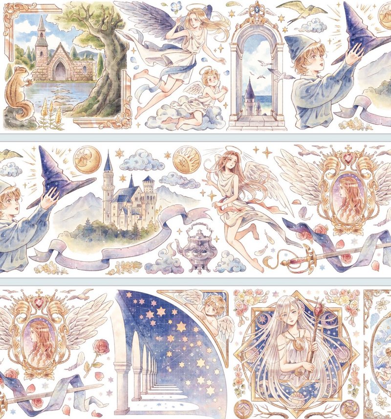 奇幻世界錄 PET 紙膠帶 貝殼光 - 貼紙 - 其他材質 多色