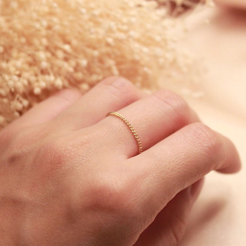 18K Gold Plated Chain Ring - แหวนทั่วไป - เครื่องประดับ สีทอง