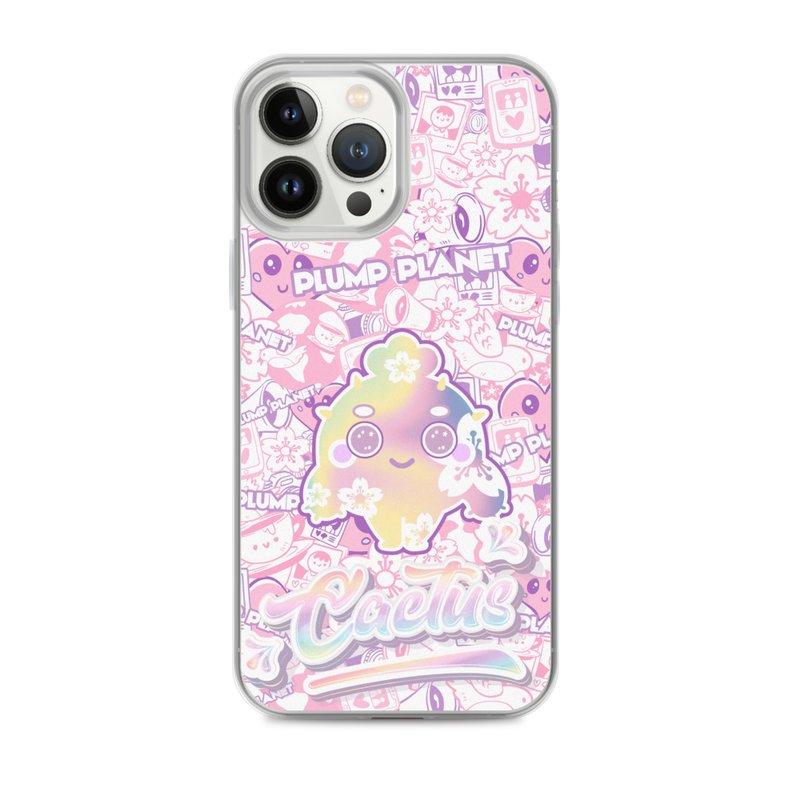 Sakura Pink Cactus 防摔手機透明軟殼 iphone 13 12 11 Pro max - 手機殼/手機套 - 塑膠 粉紅色