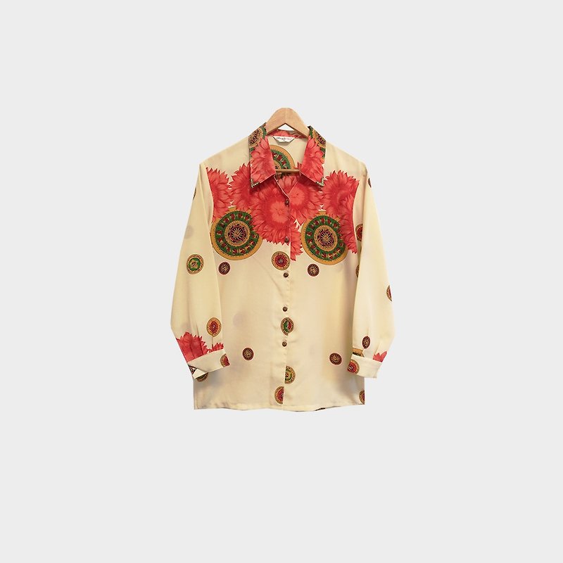 Dislocation Vintage / Floral Print Shirt no.129 vintage - Women's Shirts - Polyester Red