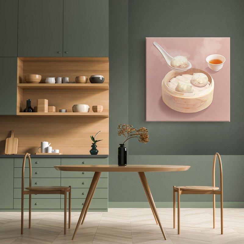 Bao Bao Transformation Illustration Art Print Steamed Dumpling Moment - โปสเตอร์ - วัสดุอื่นๆ สีกากี