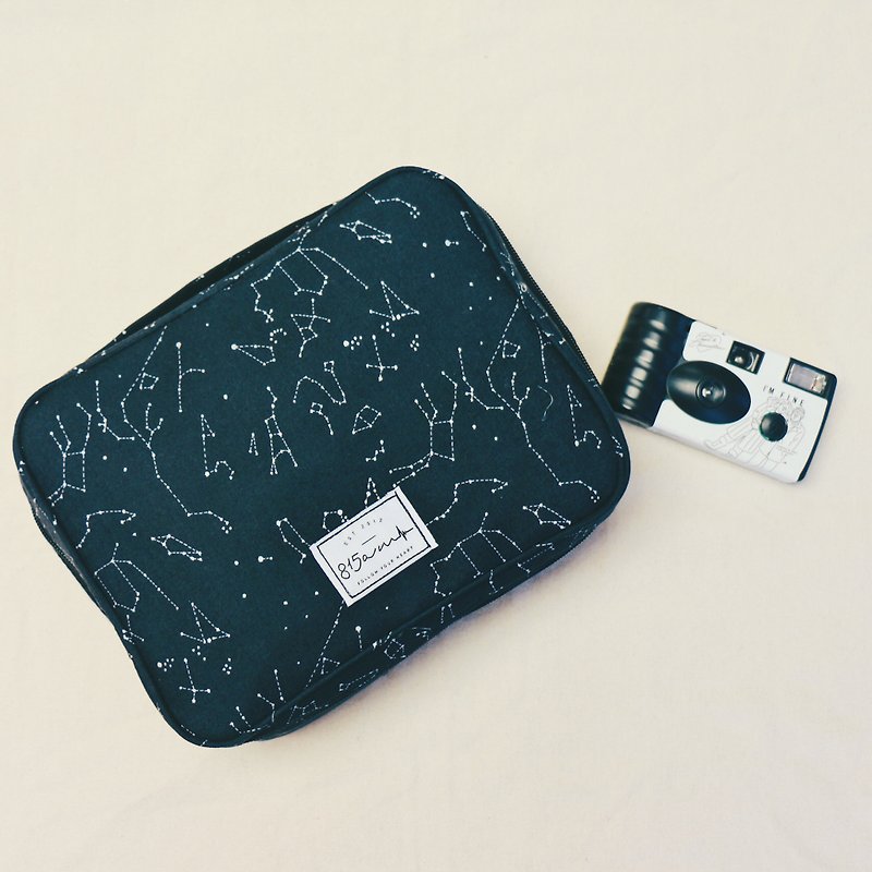 Black starry sky travel storage bag / 815a.m - Toiletry Bags & Pouches - Cotton & Hemp 