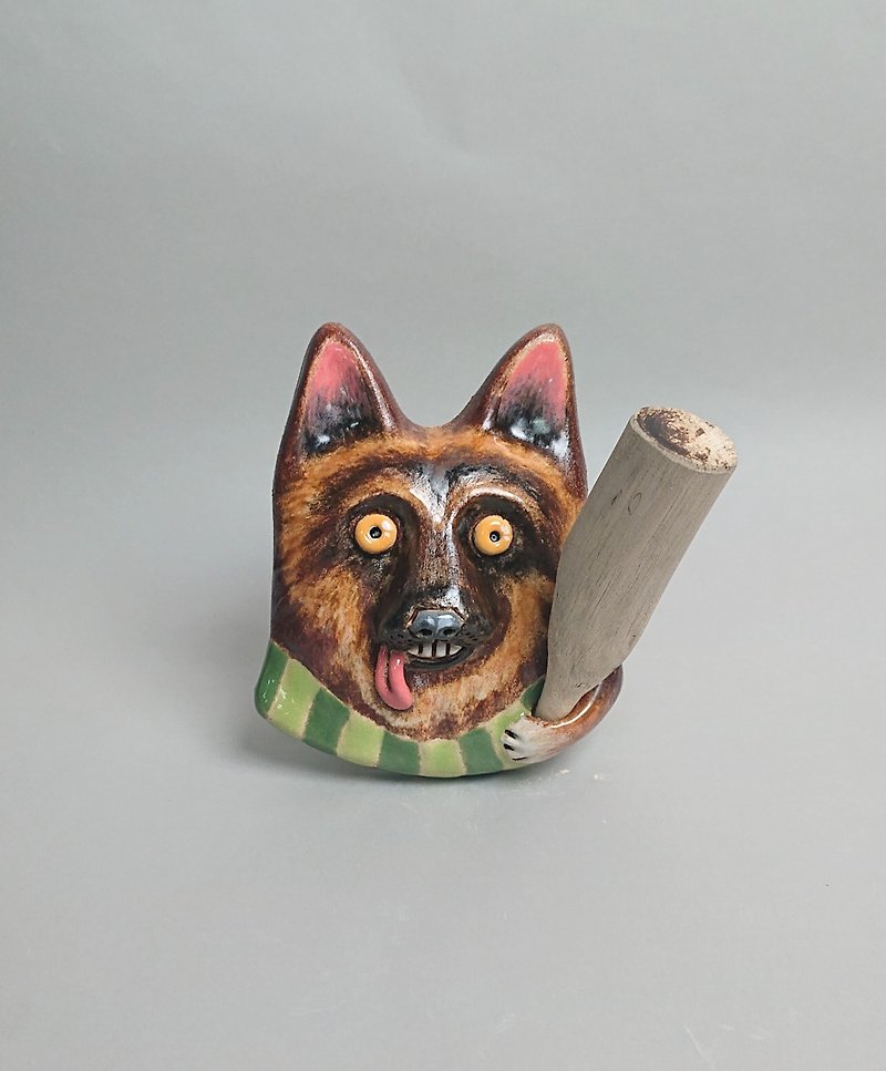 Wolf Dog Diffuser 01 (Handmade Pottery) - Fragrances - Pottery White