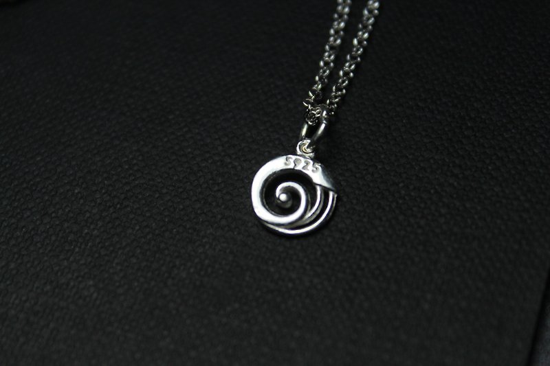 s925 sterling silver necklace silver swirl curve pendant - สร้อยคอ - เงินแท้ สีเงิน