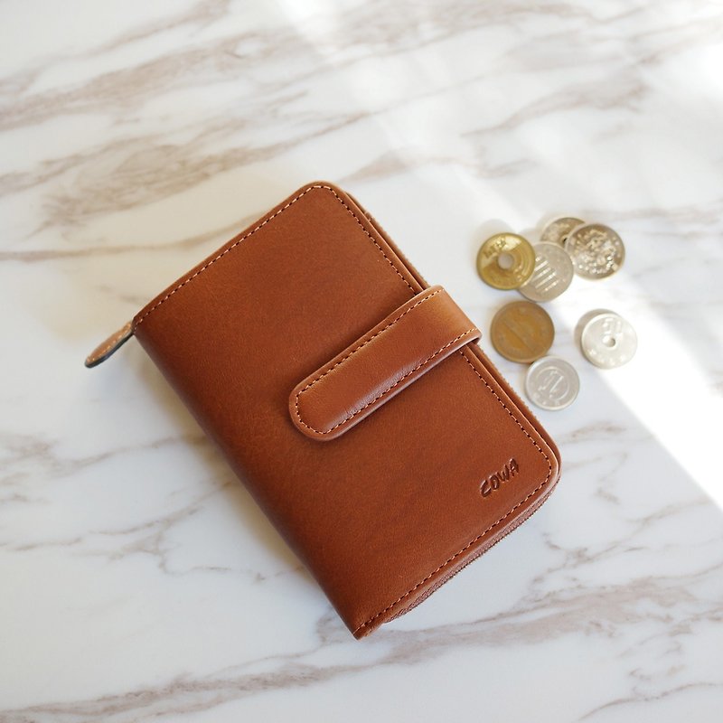 CA series-middle clamp - Wallets - Genuine Leather Brown