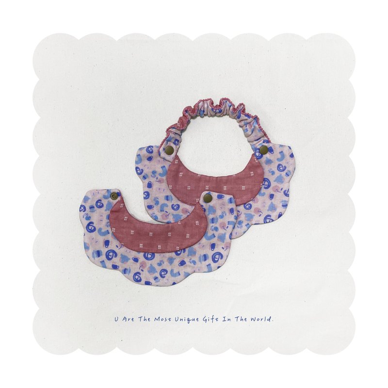 花型小領口水巾 - 圍兜/口水巾 - 棉．麻 