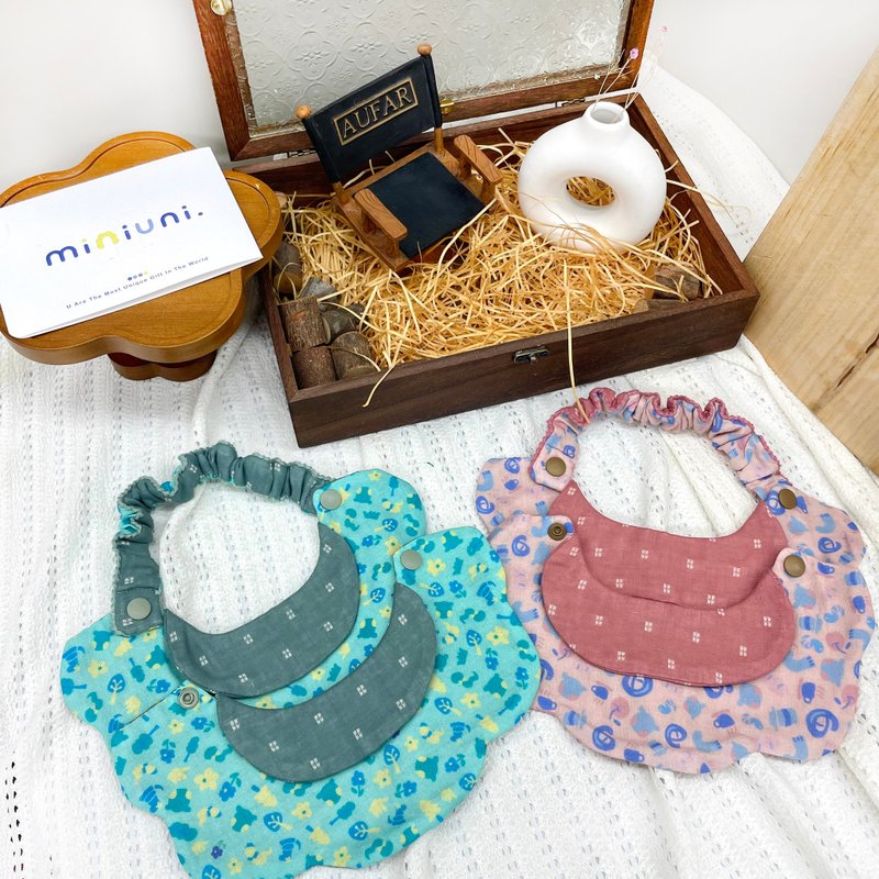 花型小領口水巾 - 圍兜/口水巾 - 棉．麻 