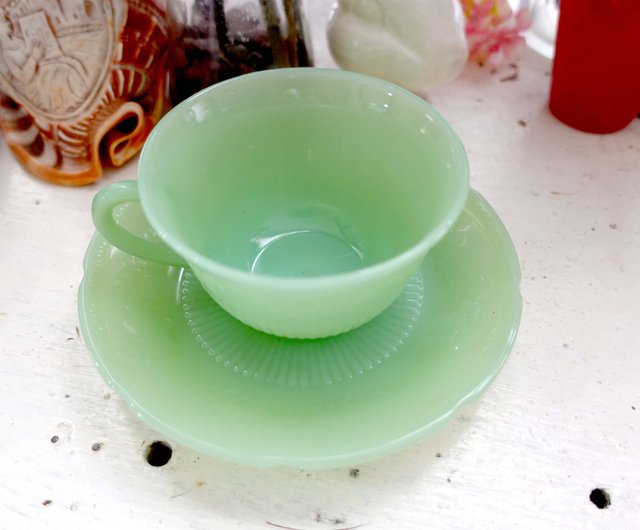 Fire King Jadeite Restaurant Ware Coffee Cups Heavy Jadeite Cups