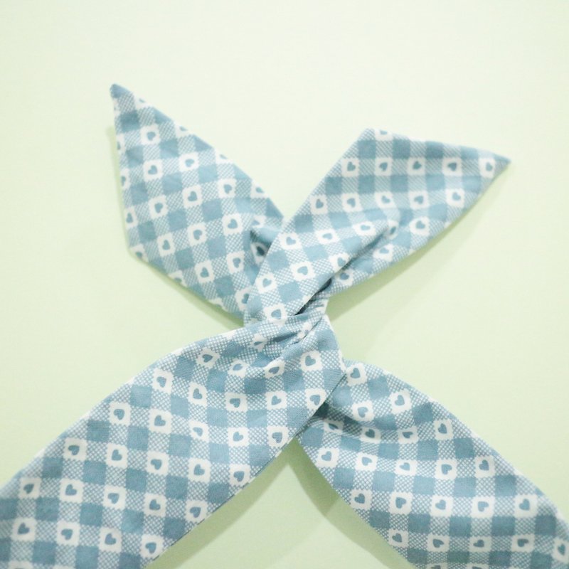 JOJA│ no time to play Wen Qing take the name: Japanese cloth handmade aluminum ribbon - เครื่องประดับผม - ผ้าฝ้าย/ผ้าลินิน สีน้ำเงิน