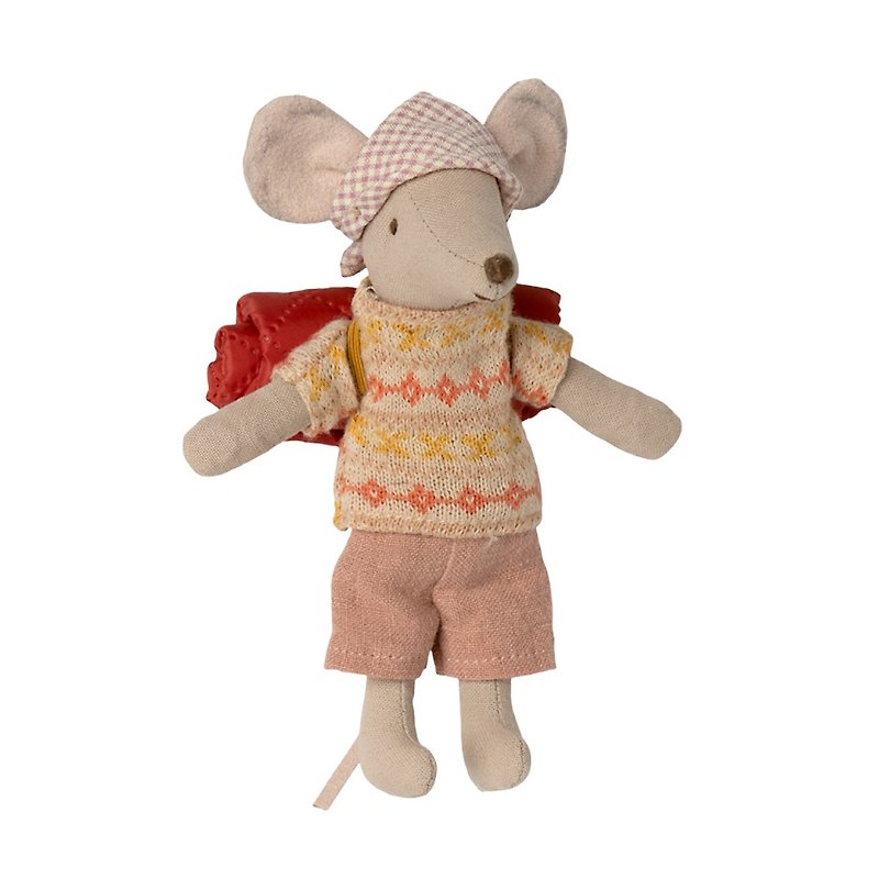 Hiking Mouse, Big Sister - Stuffed Dolls & Figurines - Cotton & Hemp Red
