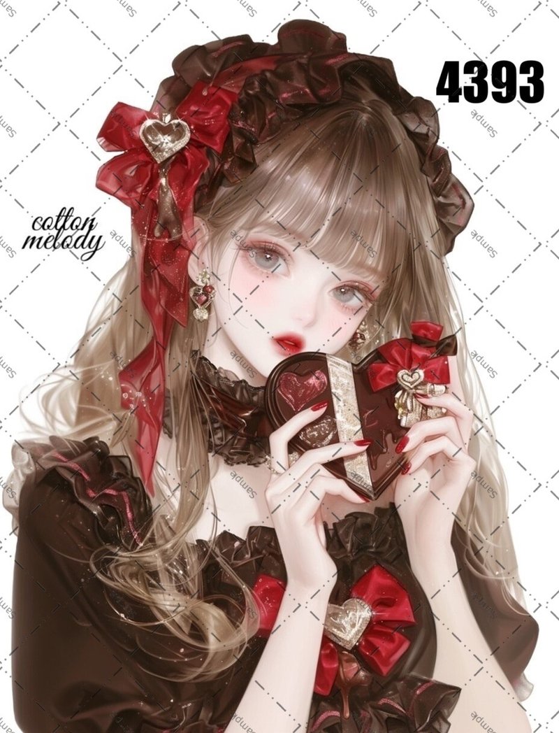 original sticker no.4393 人物ステッカー オリジナルステッカー オリジナル人物ステッカー 装飾ステッカー cotton melody - 貼紙 - 紙 