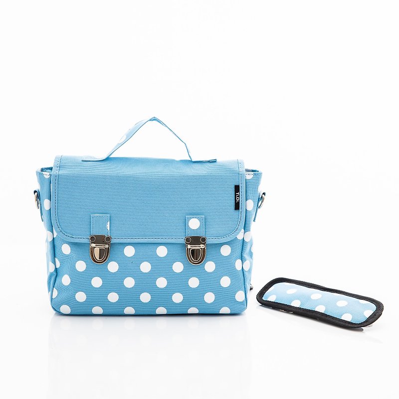 TiDi water blue and white French style children's schoolbag - กระเป๋าเป้สะพายหลัง - วัสดุกันนำ้ สีน้ำเงิน