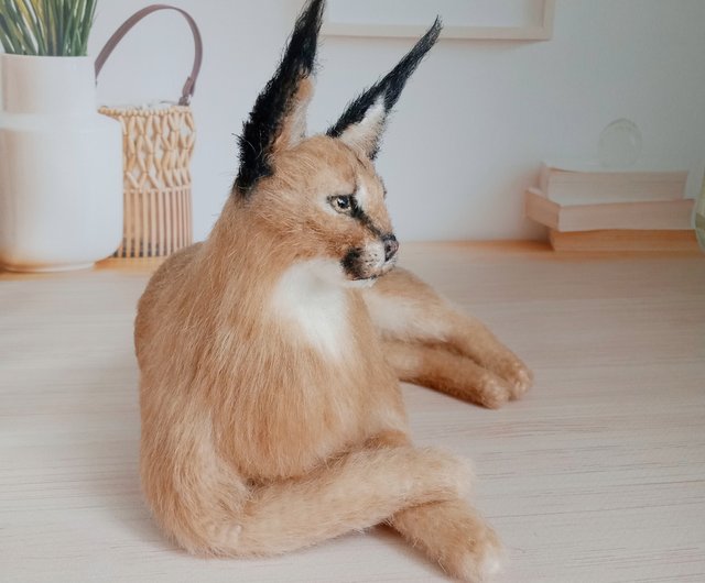 海外作家様作　アートドール　カラカル 6インチの高さカスタムミニチュアリアルかぎ針編みカラカル