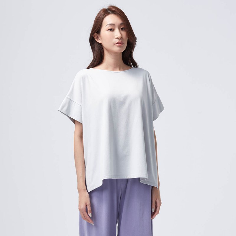 REBOOT Instant Sleep - Wide Top - Glacier Gray - เสื้อผู้หญิง - ผ้าฝ้าย/ผ้าลินิน สีเทา