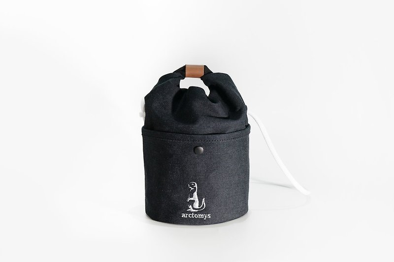 Arctomys EABA mini - Denim Cylinder Shoulder Messenger Bag - Messenger Bags & Sling Bags - Polyester Blue