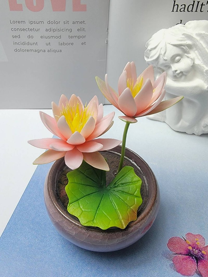 冷瓷土/黏土花藝-睡蓮小盆栽/送禮 - 盆栽/植栽 - 黏土 