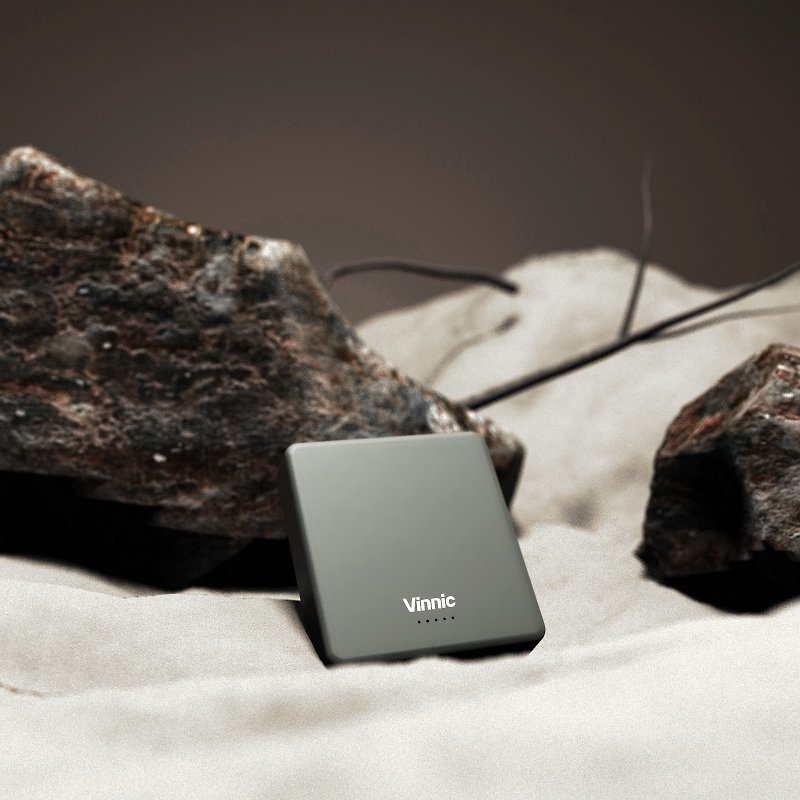 Vinnic 8,000mAh Magsafe 15W Magnetic Wireless Powerbank - Clay - Chargers & Cables - Plastic Gray