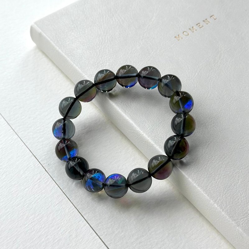 [Dark Blue Moon Glazed] Dark Moon Glazed Stone Bracelet - สร้อยข้อมือ - กระจกลาย สีน้ำเงิน