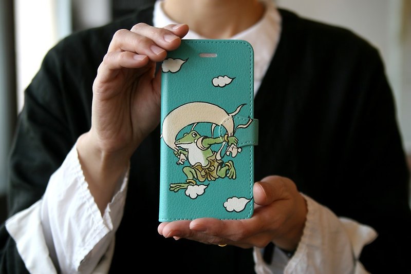 Smartphone cover / notebook type Fujin Raijinzu Emerald - เคส/ซองมือถือ - เส้นใยสังเคราะห์ สีเขียว